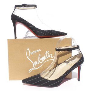 CHRISTIAN LOUBOUTIN Chichi Pinstripe Pumps 38.5